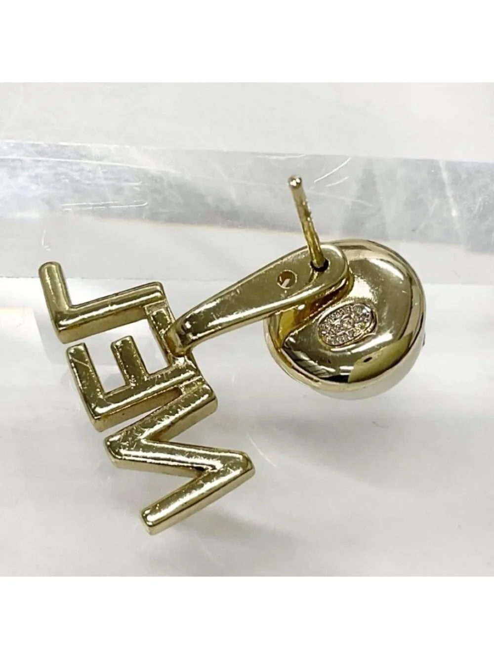 Chanel Earrings CC Logo Rhinestone Pearl Gold